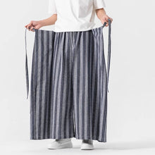Load image into Gallery viewer, Vintage Striped Linen Thin Loose Wide Leg Culottes
