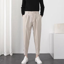 Load image into Gallery viewer, Slim-Fit Tapered Dress Trousers with Fluid Drape
