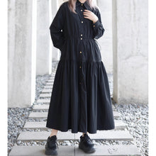 Load image into Gallery viewer, Black Loose Long-sleeved Dress
