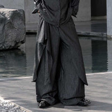 Load image into Gallery viewer, Irregular Slanted Placket Shirt and Trousers Two-piece set

