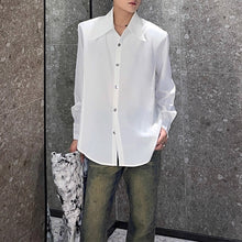Load image into Gallery viewer, Solid Color Loose Casual Padded Shoulder Shirt
