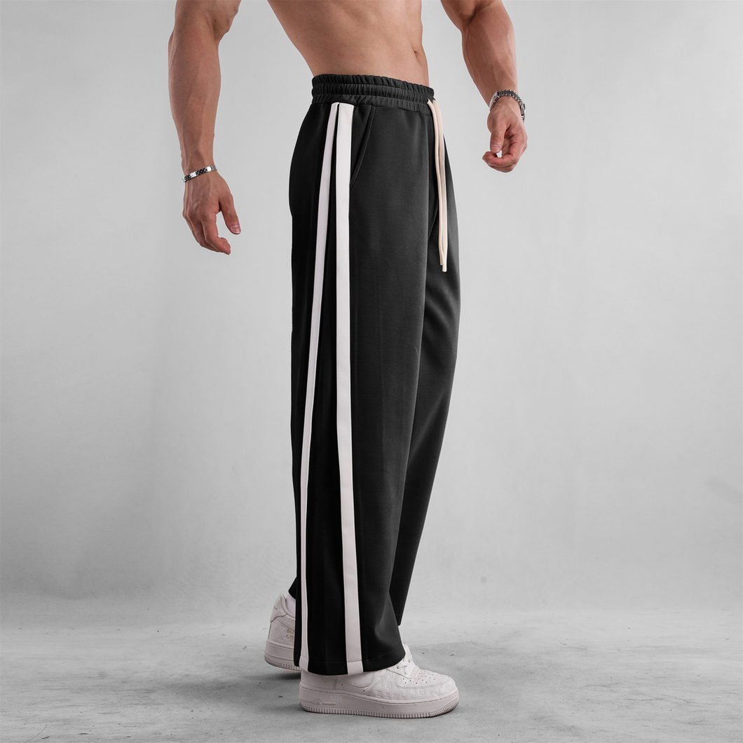 American Straight Striped Parallel Bar Sports Trousers