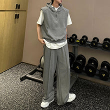Load image into Gallery viewer, Hooded Shoulder Padded Vest Loose Sports Pants Two-Piece Set
