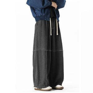 Raw-edge American Harem Straight Pants