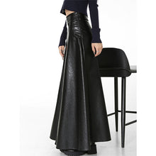 Load image into Gallery viewer, Retro High Waist Black Leather Skirt
