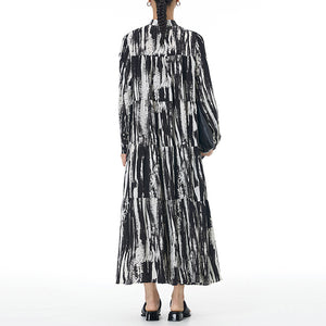 Loose Bohemian Striped Cake Dress