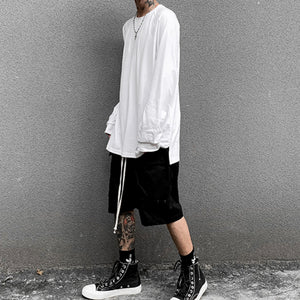 Mid-length Loose Split Hem Bottoming Shirt