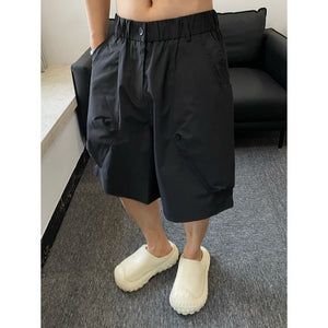 Solid Color Large Pocket Shorts