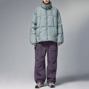 Solid Color High Collar Warm Down Jacket