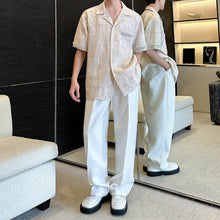 Load image into Gallery viewer, Jacquard Embroidered Cuban Collar Rhinestone Shirt
