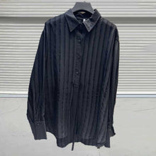 Load image into Gallery viewer, Striped Textured Loose Long-sleeved Shirt
