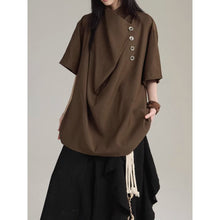Load image into Gallery viewer, Stand-up Collar Button Placket Unisex Short-sleeved Shirt
