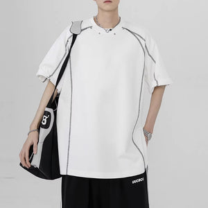 American Deconstructed Patchwork Loose Casual T-shirt