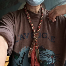 Load image into Gallery viewer, Vintage Cotton and Linen Braided Tie Necklace
