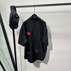 3D Rose Design Loose Casual Shirt