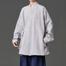 Load image into Gallery viewer, Loose Woolen Cross Front Hanfu Kimono Coat
