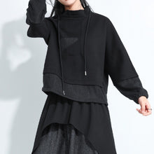 Load image into Gallery viewer, Fake Two-piece Stand-up Collar Casual Sweatshirt

