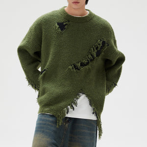 Ripped Tassel Distressed Sweater