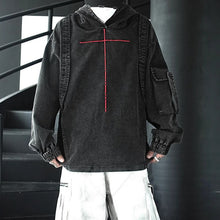 Load image into Gallery viewer, American Washed Retro Denim Hoodie
