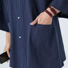 Load image into Gallery viewer, Cotton Three Quarter Sleeve Zen Cardigan Shirt
