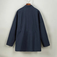 Load image into Gallery viewer, Fleece Lined Thick Warm Curved Neck Hanfu Cardigan
