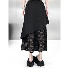 Load image into Gallery viewer, Women's Asymmetric Vest Shirt Mesh Patchwork Skirt Two-piece Set
