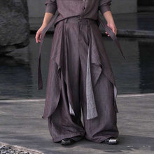 Load image into Gallery viewer, Irregular Slanted Placket Shirt and Trousers Two-piece set
