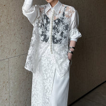 Load image into Gallery viewer, Hollow 3D Floral Stitching Pearl Shirt
