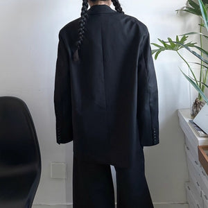 Heavy-duty Padded Shoulder Loose Wave Suit Jacket
