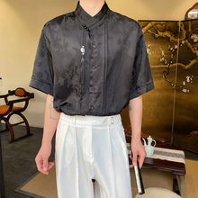 Load image into Gallery viewer, Summer Vintage Satin Jacquard Tassel Shirt
