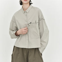 Load image into Gallery viewer, Women's Line Embroidered Collared Shirt
