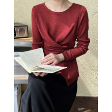 Load image into Gallery viewer, Irregular Hem Cross-over Knit Sweater
