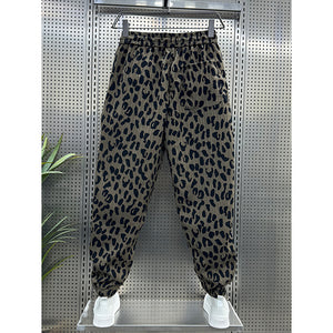 Leopard Print Nine-point Casual Pants