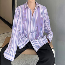 Load image into Gallery viewer, Ties Vertical Stripes Long Sleeves Shirts
