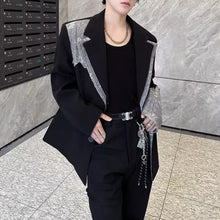 Load image into Gallery viewer, Lace Patchwork Padded Shoulder Casual Blazer
