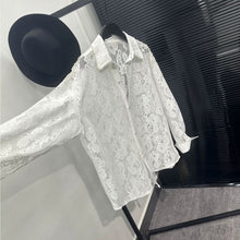 Load image into Gallery viewer, lace cut-out Long-sleeve shirt
