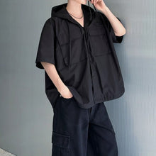 Load image into Gallery viewer, Oversized Hooded Utility Shirt with Large Pockets
