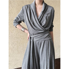 Load image into Gallery viewer, Irregular One-shoulder Waisted Pleated Top Wide-leg Pants Two-piece Set
