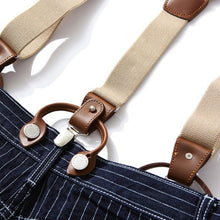 Load image into Gallery viewer, Adjustable Detachable Y Back Leather Suspenders Braces
