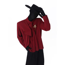 Load image into Gallery viewer, Mock-neck Shirt with Scarf-style Tie Detail
