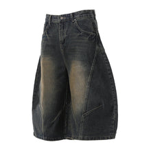 Load image into Gallery viewer, Retro Loose Scimitar Denim Cropped Trousers

