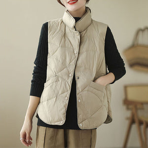 Loose Stand Collar Thickened Short Vest