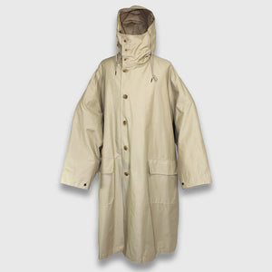 Relaxed Fit Hooded Single-breasted Mid-length Coat