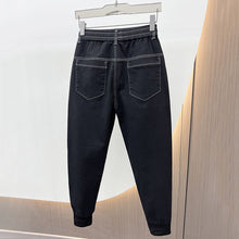 Load image into Gallery viewer, Washed Casual Cuffed Denim Trousers
