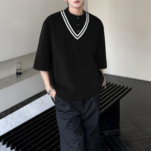 Striped Loose Heavyweight Casual T-shirt
