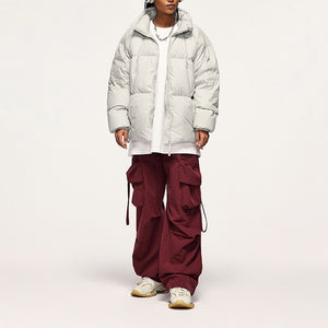 Solid Color High Collar Warm Down Jacket