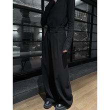 Load image into Gallery viewer, Straight High-waisted Draped Pleated Wide-leg Trousers
