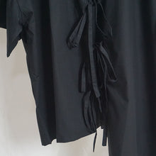 Load image into Gallery viewer, Vintage Cross Neck Bow Short Sleeve Shirt
