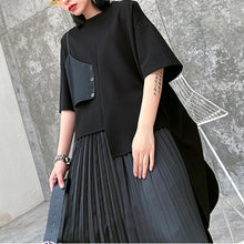 Load image into Gallery viewer, Japanese Casual Two-piece Irregular Short-sleeved Pleated Skirt
