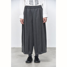 Load image into Gallery viewer, Women's Shadow Pinstripe Pleated Elastic-waist Fluid Draped Loose Wide-leg Pants
